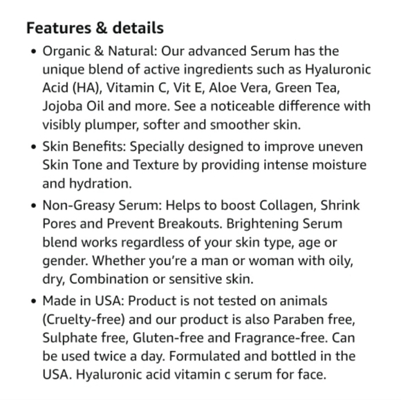 5 Simplified Skin Hyaluronic Acid Vitamin C Serum with Green Tea Moisturizing - Picture 5 of 11